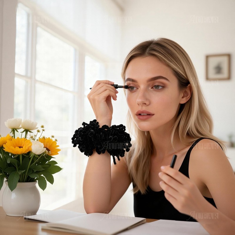 AUEAR, 2 Pack Scrunchie Headwear Hair Tie Ring Plain Big