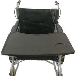 Wheelchair Tray, Detachable Wheelchair Table Removable Adult,Mobility Accessory Attachment Cup Holder Durable, Wheelchair Accessories,Fits Wheelchair Arms of 16" - 20", with Secure Straps