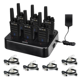 Retevis RT68H Walkie Talkies for Adults Long Range,Portable FRS Two-Way Radios Rechargeable,Intuitive,Channel Power Display, with 6 Way Multi Charger,Hands Free Walkie Talkies with Earpiece (6 Pack)