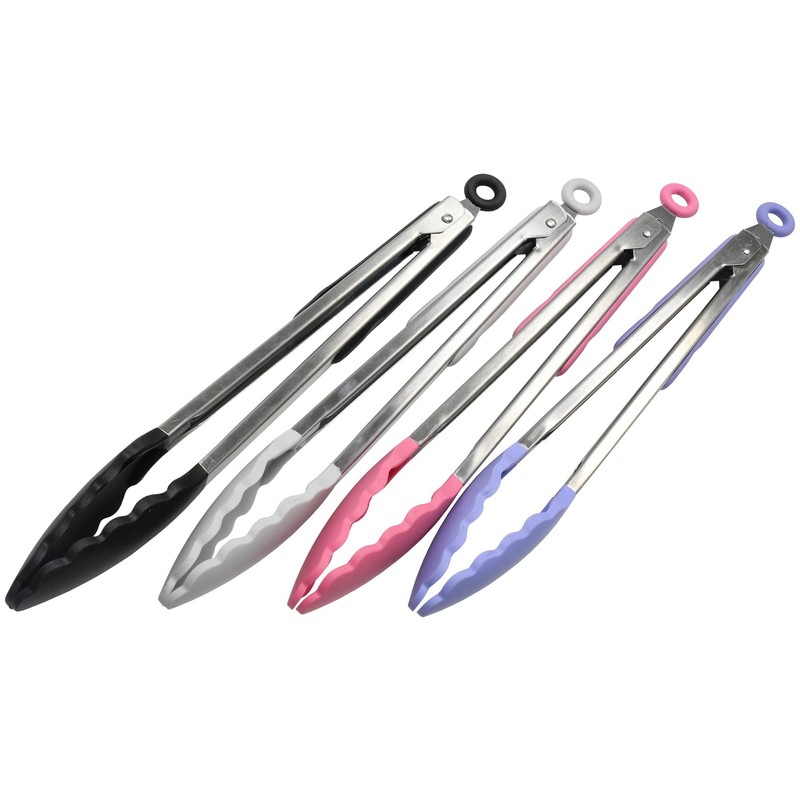 Chef Craft Premium Silicone Cooking Tongs, 12 inch, Pastel Blue
