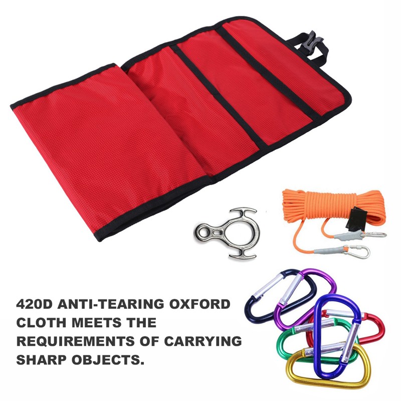 Folding Climbing Mountain Storage Bag Carry Hanging Hooks Rope Bag