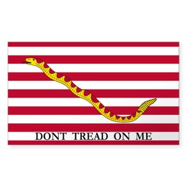 CafePress First Navy Jack Dont Tread On Me Sticker (Rectangl Rectangle Bumper Sticker Car Decal