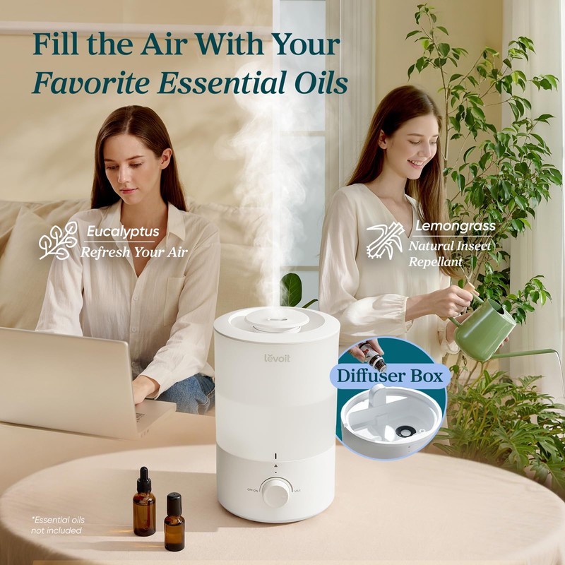 LEVOIT - Humidifiers for Bedroom - Quiet (3L Water Tank)