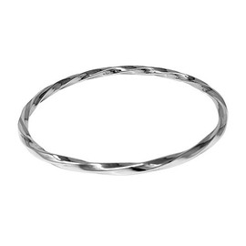 Treasure Bay Elegant Twisted Sterling Silver Bangle Bracelet for Women