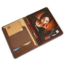 CestAntiQ Brown Genuine Leather File Folder for Men and Women, 13" x 10"