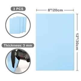 Light Baby Blue Cast Acrylic Sheets 1/8 Thick, 12x8 inch, for Laser Cutter 3mm Thin Board Panel plexiglass 3 pcs Craftiff