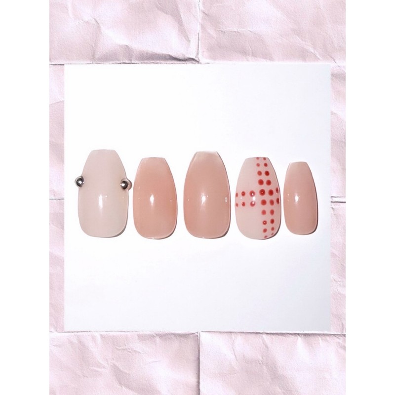 [Self-produced new product discount] Pink nude syrup gel unique nails