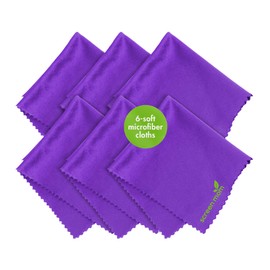 Screen Mom Screen Cleaner Purple Microfiber Cloths (6-Pack) - Microfiber Screens Cleaner Cloths, TV Cleaning Cloth for Electronic Cleaners, Laptop, Computer & Car Screens Cleaning Kit, TV Cleaners