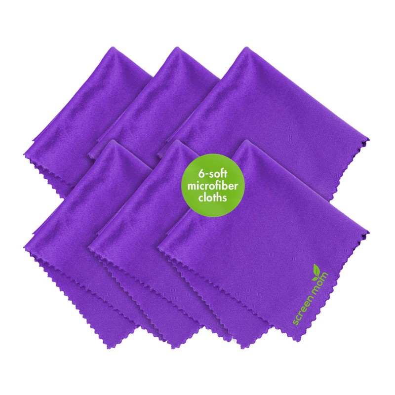 Screen Mom Screen Cleaner Purple Microfiber Cloths (6-Pack) - Microfiber