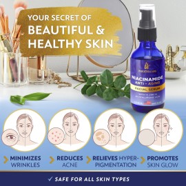 Suero de niacinamida para rostro 10 % con zinc 1 % vitamina B3 suero - 2 oz