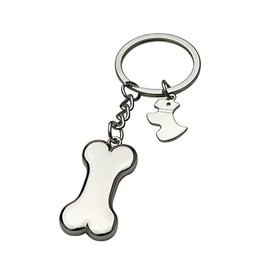 ARFUKA Stainless Steel Car Keyring Dog and Bone Pendant Metal Keychain Keychain Birthday Christmas Gifts for Men and Women, silver