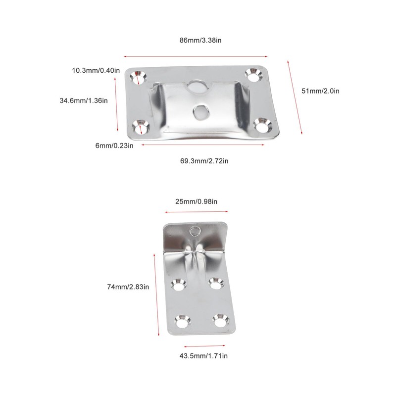 Aramox 1 Pair Removable Table Mount, Marine Stainless Steel Desk