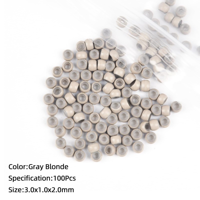 Vlasy 100Pcs Nano Ring Beads Silicone Lined Beads for Nano