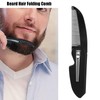 Folding Pocket Mustache Comb, Stiff Handheld Goatee Comb Straighten, Plastic