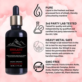 Himalayan Shilajit Liquid Drops 50ml Potent & Pure with Dropper. Organic, Vegan Fulvic Acid & Natural Trace Mineral Complex for Stamina & Chronic Fatigue