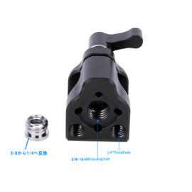 NICEYRIG 15mm Rod Clamp Single Rod Clamp with 1/4" & 3/8" Screw Hole, Arri Standard 3/8''-16 Screw Hole, Aluminum Alloy Cold Shoe Adapter, DSRL Support Photography Accessories -552