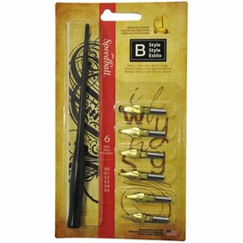 Speedball B-Series Lettering Pen Set - 1 Penholder w/ 6 Nibs