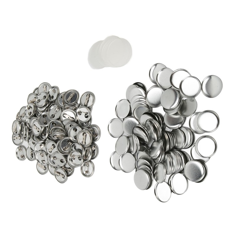 100 Sets Blank Button Badge Parts Set Round Shape Rust