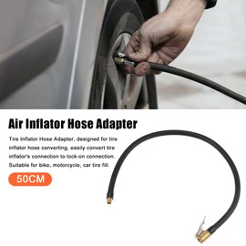 X AUTOHAUX 50cm 19.69" Tyre Inflator Pump Hose with Locking Air Chuck for Car