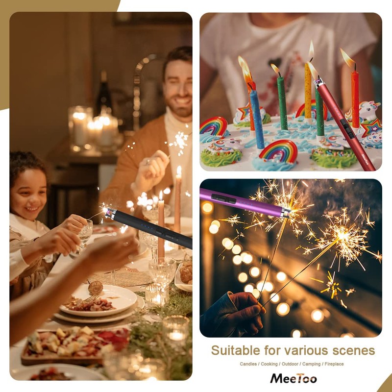 MeeToo Candle Electric Lighter Rechargeable USB Type-C Lighters for Candle
