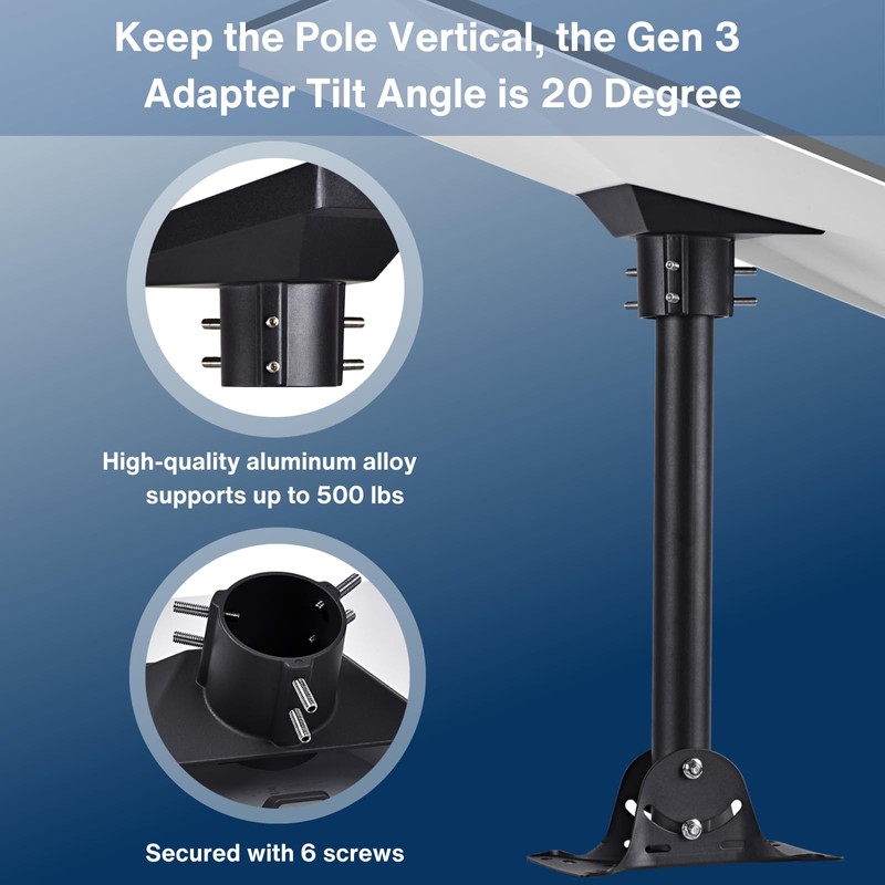 Steinwhale Adjustable Mounting Kit with Aluminum Pipe Adapter Pole Mount