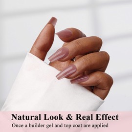 SXVME Soft Gel Nail Tips Long Coffin Gel X Nails, 300Pcs Pre-applied Tip Primer Gel X Nail Tips, Natural Mauve Colored Gel Tips Acrylic Fake Nails Extensions Salmon Pink False Nails Press ons for DIY