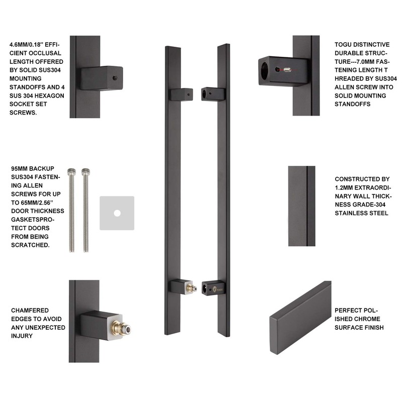 TOGU TG-6018 12 inches Solid Standoffs Heavy-Duty Commercial Grade-304 Stainless