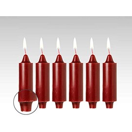 ELEGANI Formal Dinner Candles for Weddings and Events; Burgundy 5" Coach Candles (Set of 6)