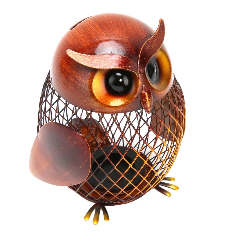 Owl Piggy Bank Owl Shaped Metal Coin Box Handwork Crafting