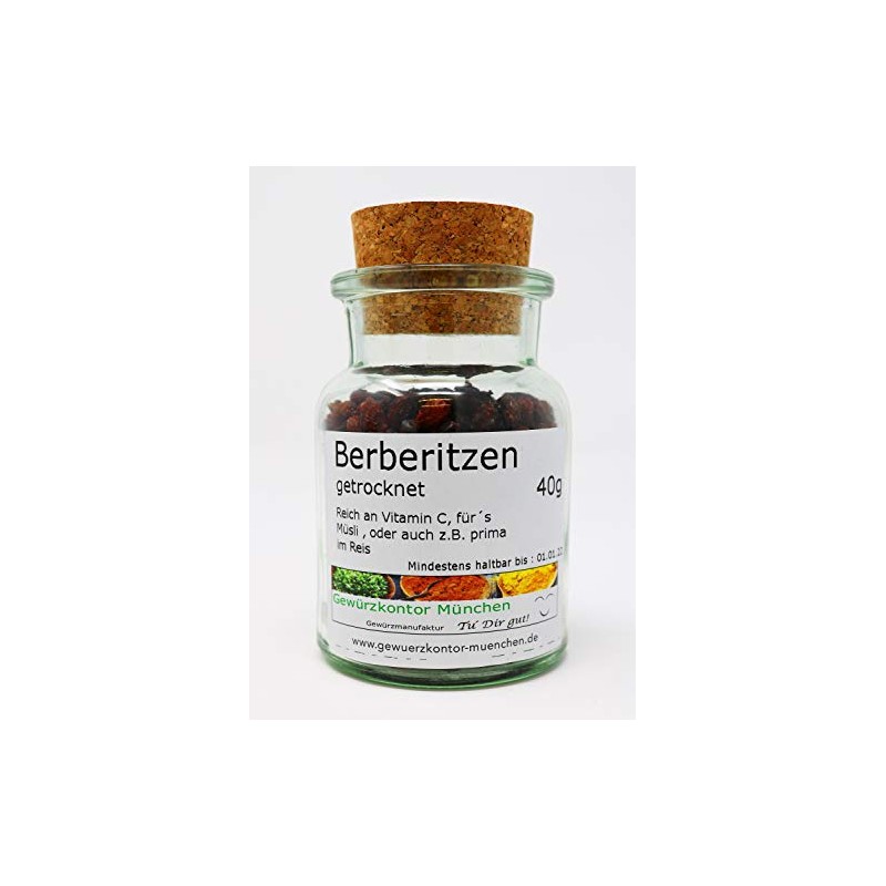 Berberries Dried 40 g in Glass Spice Kontor Munich