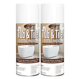 Tub and Tile Spray Paint White Gloss Waterproof Spray White Tile Paint Bathtub Refinishing Kit for Tiles Ceramic Porcelain Fiberglass Resurfacing Bathroom Walls Bathtubs Sinks Countertop Toilets Gloss