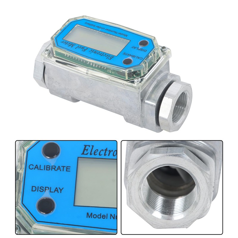 waltyotur 2PCS 1 Inch Digital Fuel Flow Meter, 2.6-26 GPM