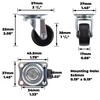 Keypak Swivel Castor Wheels - 40mm Diameter - Black Plastic