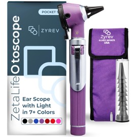 Zyrev ZetaLife Otoscope - Ear Scope with Light, Ear Infection Detector, Pocket Size (Purple Color)