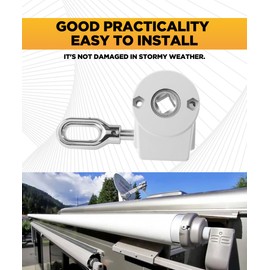 Flaconi Awning Gearbox Manual for Caravans, Outdoor Transmission Awning Crank Gearbox Universal Worm Gear Manual for Retractable Awning, Suitable for Aravane, Caravan and Caravans