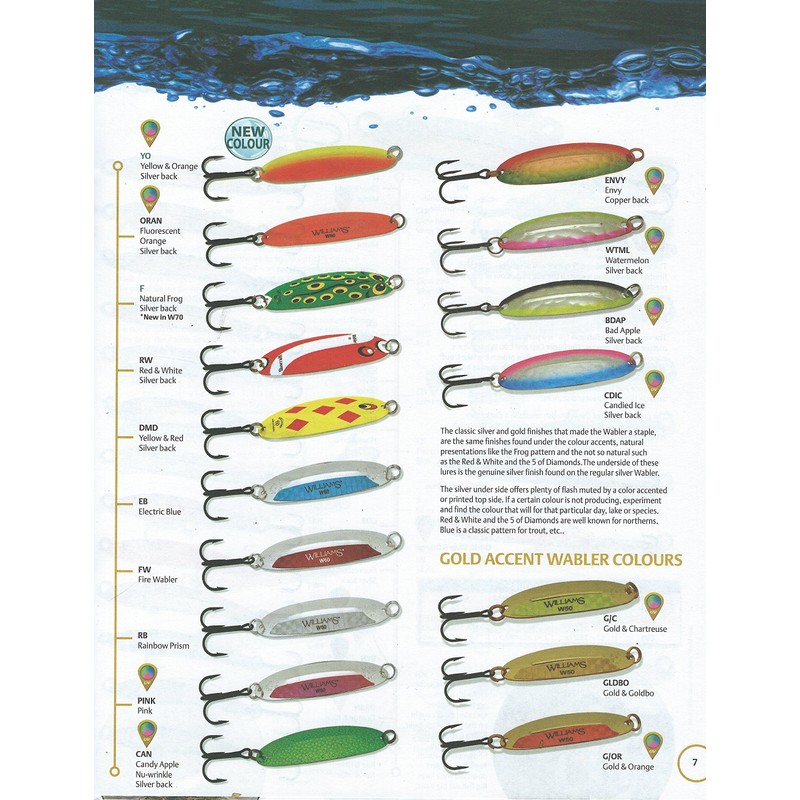 Williams Wabler Fishing Lure - Small - Yellow & Orange/Silver