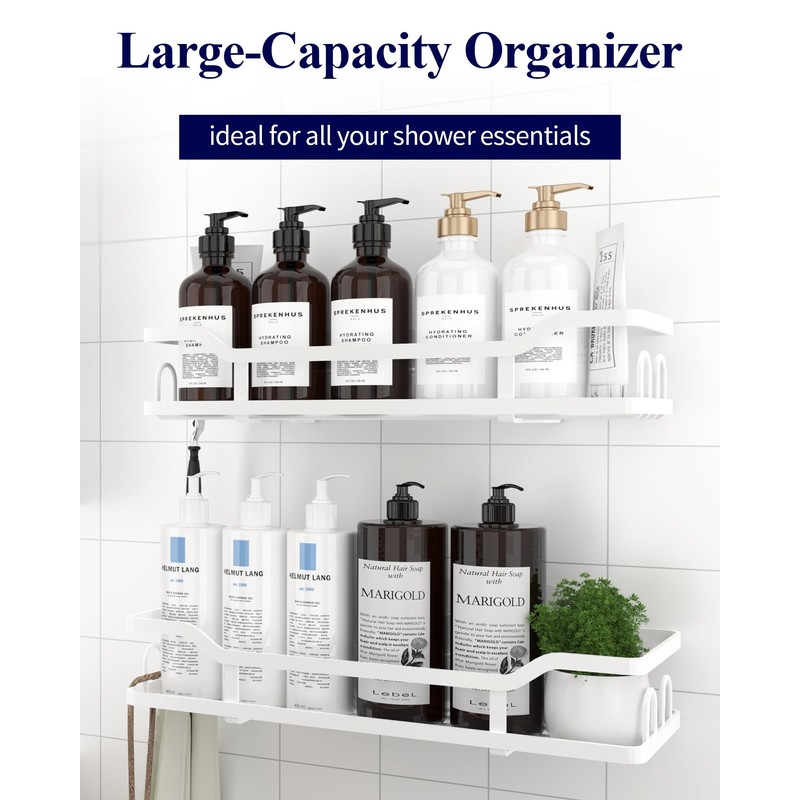 Kitsure Shower Caddy Extra Large - Adhesive Shower Organizer, Stainless
