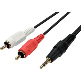 Fuji Parts Co., Ltd. Audio Cable 3.5mm Stereo Mini Plug (Male) - RCA (Pin Plug) x2 Red. White (Male) Cable 1m FVC-323-1m