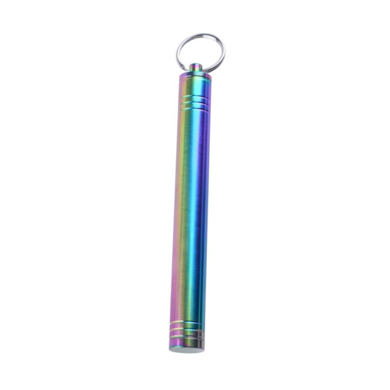 Titanium Toothpick Holder Keychain Fruit Picks Tooth Cleaning Tool Container