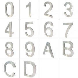 Stainless Steel House Numbers,Metal Modern House Numbers,Mailbox Decor Number,Self-adhesive house Number(3Inch-7, Silver)