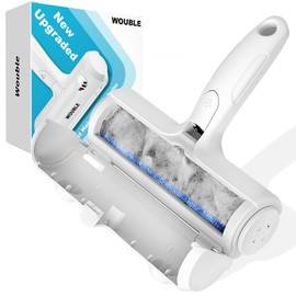 Wouble Pet Hair Remover Roller, Dog and Cat Fur Lint Remover Brush Roller, Pet Hair Catcher, Reusable Self-Cleaning for Furniture, Laundry, Bedding- White Cat's Ear