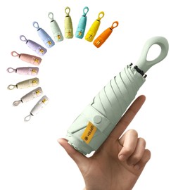 erised's bifrost Mini Folding Umbrella, Outdoor UV Protection, Creative Ring Handle, Sun Protection, Small for Suitcase, Pocket Umbrella, Coating Against Moisture Damage for Women and Children,