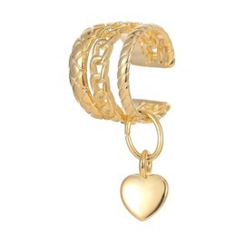 Bellitia Jewelry Oxidized 925 Sterling Silver Heart Motif Ear Cuff Earrings For Women, Non-Piercing Ear Cuff Jewelry Set Fashion Cartilage Helix CZ Earrings, Sterling Silver, cubic-zirconia