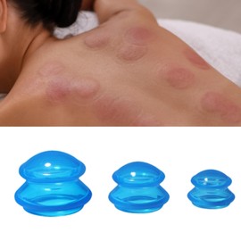 Esquirla 3x Anti Cellulite Massage Cup Suction Cup Massage Professional Vacuum Cupping for Body Muscle Relaxation Stomach Back Arms, Blue