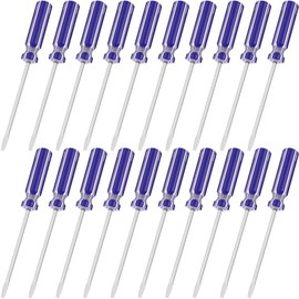 Lothee 20 Pack Mini Slotted Screwdriver 3.0mm Flat Head 5.12" (130 mm) Length Precision Flat Head Screw Driver with Non-slip Handle for Small Appliances Repair