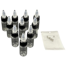 TIGRE BLANC Dropper Bottle Clear with Graduations, Stirring Ball, Eyedropper Bottle for Diluting Paint, Plastic Model, Model Spare, 10-Piece Set, 10ml