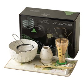 Japanese Matcha Set | Traditional Matcha Tea Matcha Set Japanese Whisk Set - Ceremonial Set with Whisk Holder, Scoop, Sifter, Matcha Bowl for Matcha Making