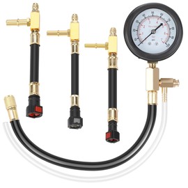 Hromee Fuel Pressure Test Kit 0-100PSI with 9.49,7.89,6.30 Fuel Line Fittings and Quick Connected Hose