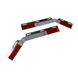 BST BSSP Pair 24"x3" Angled Reflector Strips Mud Flap Hanger for Semi Truck Trailer Conspicuity Safety Caution Mudflap Hanger Reflector Top Plates with Reflective Tape