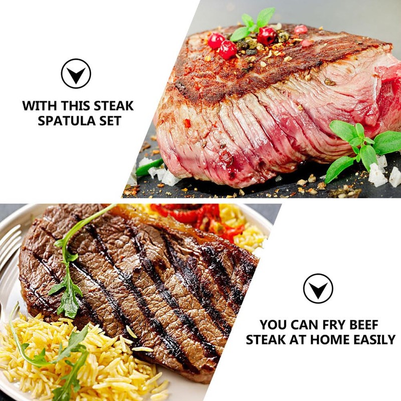 Cabilock 3pcs Stainless Steel Pancake Spatula Set Steak Spatulas Burger